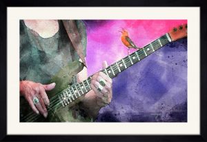 Alone With A Bird That Whistles Black Frame Off White Mat 20x30