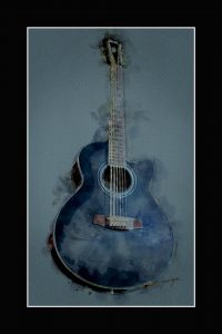 Blue Lullably Black Mat 16x24