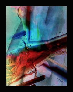 Dragonfly On A Tomb Black Mat 24x30